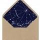 DIY Printable Envelope Liner Template - Navy & White Astrological Constellation Star Map - Instant Digital Download - Sizes: A2, A7, 4 Bar