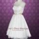 Modest Retro 50s Tea Length Wedding Dress with Round Neck Sewn Petticoat 