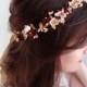 burgundy headband, burgundy wedding, bridal headband, bridal headpiece, wedding floral crown, mustard burgundy flower crown, floral headband