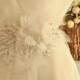 Vintage Inspired Wedding Sash Rhinestone Applique with Chiffon Flowers Lace Trims Crystals