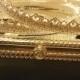 Greek Stefana Wedding Bridal Crowns 14K YELLOW Gold Plated SWAROVSKI Crystal & Austrian Crystal White or Ivory -  On Sale!