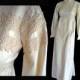 Vintage Mod 60s Wedding Dress Empire Waist Ivory Satin Small