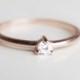 14K Rose Gold Engagement Ring - Round Cut Solitaire Diamond Engagement Ring - Promise Ring For Her - Engagement Rings For Women - Rings