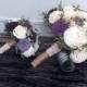 Purple, Plum, Lavender, Ivory Wedding Bouquet - sola flowers - Customize colors - Alternative bridal bouquet - bridesmaids bouquet