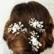 Bridal hair pins Crystal Pearl Hair Pin Set of 3 Hair Pin Set Bridal Hair Piece Wedding Headpiece Swarovski Hair Pins Gold bridal hair pins