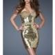 Gold Strapless Sweetheart Gown by La Femme - Color Your Classy Wardrobe