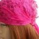 Women's Pink Bandana, Pink Bandana, Lace Head Scarf, Scarf Bandana, Summer Hair Band, Women's Head Band, Lace Scarf, Pink Scarf