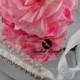 Silver Diamond Pink Pearl Bridal Tie Up Headband with Matching Bracelet For Brides or Flower Girls