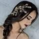 Bohemian bridal hair comb, bridal hair vine, gold hair comb, gold bridal hair accessories, gold hair piece bridal hair piece decorative comb