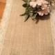 Burlap And Lace Table Runner 12" Wide Choose Your Length Rustic And Elegant Burlap Wedding Decorations Burlap Home Decor White Or Ivory Lace