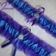 Purple and Royal Blue Garter Set, Royal Blue and Purple Garter Set, Ribbon Garter, Turquoise Garter, Purple Garter Prom Garter