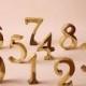 Gold Teak Wood Table Numbers