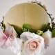 Blush flower crown. Blush floral crown. Blush wedding flowers. Blush pink flower crown. Vintage silk bridal flowers. Wedding headpiece.