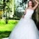 Honorable Ball Gown Strapless Beading Lace Sweep/Brush Train Tulle Wedding Dresses - Dressesular.com
