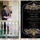 Classic Black and Gold Wedding Invitation with Photo, Customized, 5x7