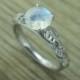 Moonstone Engagement Ring, Leaf Engagement Ring, Engagement Ring, Antique Engagement Ring, Moonstone leaf ring, 18k Moonstone Gold Ring