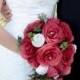 Cascading bouquet, Red and white paper bouquet, Alternative cascading bouquet, Red Rose bouquet, Bridal bouquet, Wedding bouquet