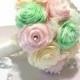Paper Bridal bouquet, Mint green and blush paper peony bouquet, Alternative Bridal bouquet, Spring wedding bouquet