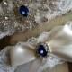 Wedding Garter-Garters-Bridal Garter-Blue-garter-Keepsake-Something blue-Ivory Lace Garter Set-something blue-bridal white-off-white