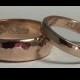 14kt rose gold wedding band set, wedding rings, pink gold wedding bands, his and hers wedding rings,