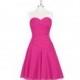 Fuchsia Azazie Sofia - Back Zip Sweetheart Knee Length Chiffon Dress - Cheap Gorgeous Bridesmaids Store