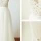 A-line Ivory Tulle With Lace Appliqued Beach Wedding Dresses,apd2221