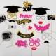 FELT - Gold and silver gliter photo booth props graduation party decorations 2017 - Class of 2017 - congrats grad party