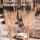 personalized wedding glasses Toasting flutes gold Glasses bride and groom Champagne glasses gold Wedding flutes Toasting flutes set of 2