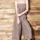 Vivid texture vertical stripes suit straps   wide-leg pants, summer clothing female 7355 - Bonny YZOZO Boutique Store