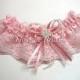 Lace Garter, Pink Lace garter, Pink Wedding Garters Pink Bridal/prom Garters