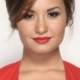 Demi Lovato Casual French Twist With Side Swept Bangs