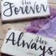 Her always , his forever chair signs mr and mrs wood sign , chair signs , wedding signs , wedding decor