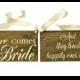REVERSIBLE Here comes the Bride Sign DOUBLE SIDED They Lived Happily Ever After Rustic Wedding Wood Sign Wooden Signs