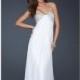White Chiffon evening gown by La Femme - Color Your Classy Wardrobe