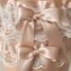 Blush and Ivory Lace Wedding Garter Set, Bridal Garter, Prom Garter, Blush Pink Lace Garter, Keepsake Garter, Garter, Bridal Gift, Lace