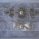 Wedding Garter - Bridal Garter - Crystal Rhinestone and Pearl Garter and Toss Garter Set