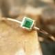 Natural emerald ring, natural emerald engagement, 14k gold emerald ring, square emerald ring, green gemstone ring, handmade