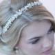 Freshwater Pearl Headband, Rhinestone Wedding Headband, Pearl Bridal Headband, Bridal Headpiece, Bride Headband, Headband for Bride ~TI-3256