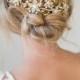 Boho Gold Hair Halo Hair Vine, Flower Hair Crown, Grecian Gold Hair Wreath, Boho Pearl Gold Flower headband, Wedding Hair Vine  - 'VIENNA'