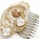 Couture Gold and Pearl Bridal Hair Comb