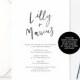 Printable Black and White Brush Lettering Customisable Wedding Invitation Printable Invitation Digital File with Hand Lettering