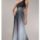 One Shoulder Ombre Evening Gown by Betsy and Adam - Brand Prom Dresses