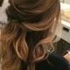 Partial Updo Wavy Wedding Hairstyle