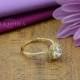2.55 CT Engagement Ring Round Cut Halo Solid 14k Yellow Gold Bridal band