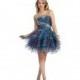 Two Tone Layered Organza Prom Dress in Teal - Crazy Sale Bridal Dresses