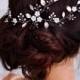 Wedding headpiece Bridal headband Wedding hair flower Bridal flower hairpiece Floral hair vine Wedding hair band Flower headband crystal