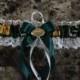 Green Bay Packers white lace Wedding Garter set any size color or style