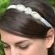 Rhinestone flower girl headband, tiny diamante bridal headband, sparkly flower wedding headband, crystal girls hairband