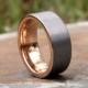SALE!! SALE!! Brushed Silver with Polished Rose Gold Tungsten Carbide Ring • Men's 8mm Wedding Band • Size 8-11.5 • (SKU: 500RGP)
