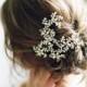 Crystal Wedding Headpiece,  Crystal Hair Comb, Floral Pearl Bridal Hair Comb, Wedding Hair Accessory - Style 501